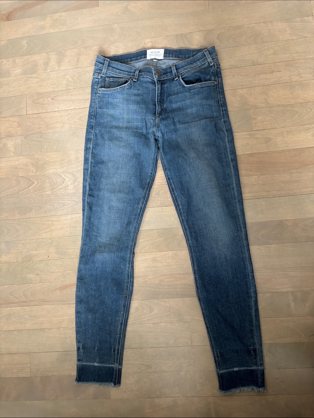 Women McGuire Denim Skinny Jeans Distressed Frayed Hem Blue 99C